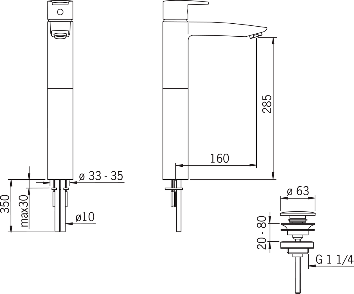 Oras 2801 Высокий смеситель 2801 Cubista Хром  - Вид №2