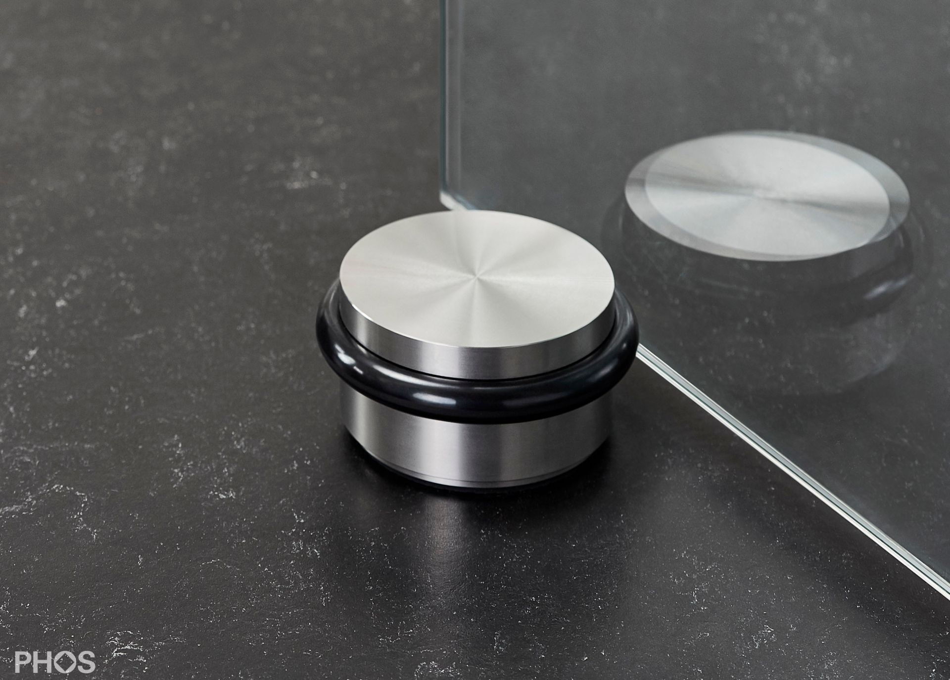 TSB90-45 Дверной стопор нижний, без шурупов, ø90 мм. высота 45 мм. PHOS  - Вид №1