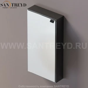 Agape 4x4 Шкаф с зеркалом 80 см в коробе из крашеного алюминия черный A4X4290E