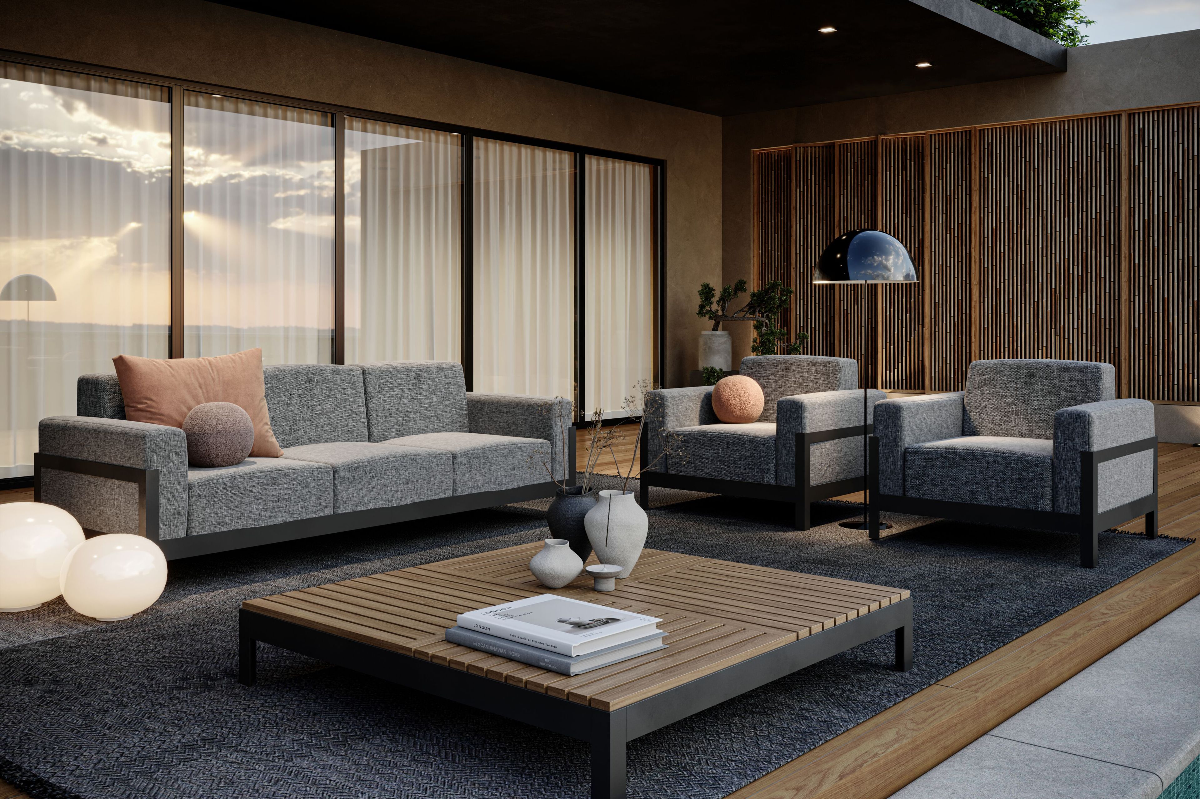 3-местный тканевый садовый диван Walters More Comfort ARCH-00026632 - Вид №1