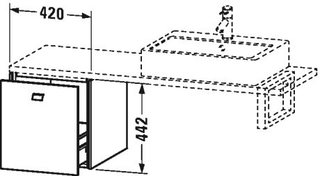 BR512100909 Brioso Шкафчик для компактной консоли Светло-голубой матовый декор Duravit - Вид №1