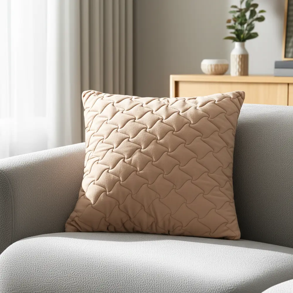 Подушка декоративная Linen Way Verona 50x50 см цвет кремовый Cream 5 88639606 STLM-2083170  - Вид №3