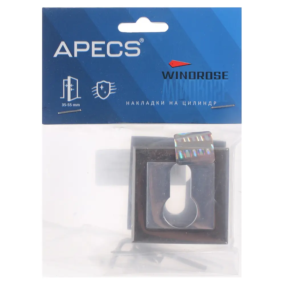 Накладки на цилиндр Windrose DP-C-18-BN цвет графит 2 шт APECS STLM-2197164 - Вид №2