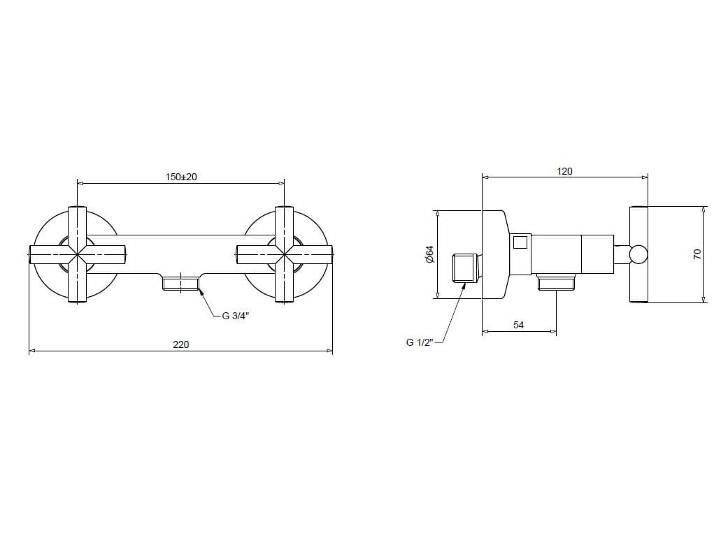 Набор для душа из хромированной латуни Bugnatese Rodos ARCH-00051931 - Вид №2