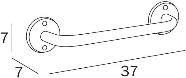 INDA® Поручень металлический фиксированный  A0590m - a0591m  - Вид №1