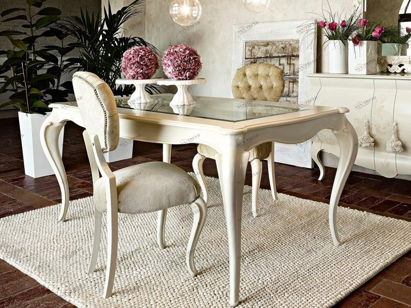 VOLPI Обеденный стол из дерева и стекла Night & day 1218/1282