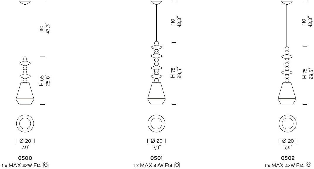 Sylcom Подвесной светильник из стекла Bon bon 0500, 0501, 0502 - Вид №7