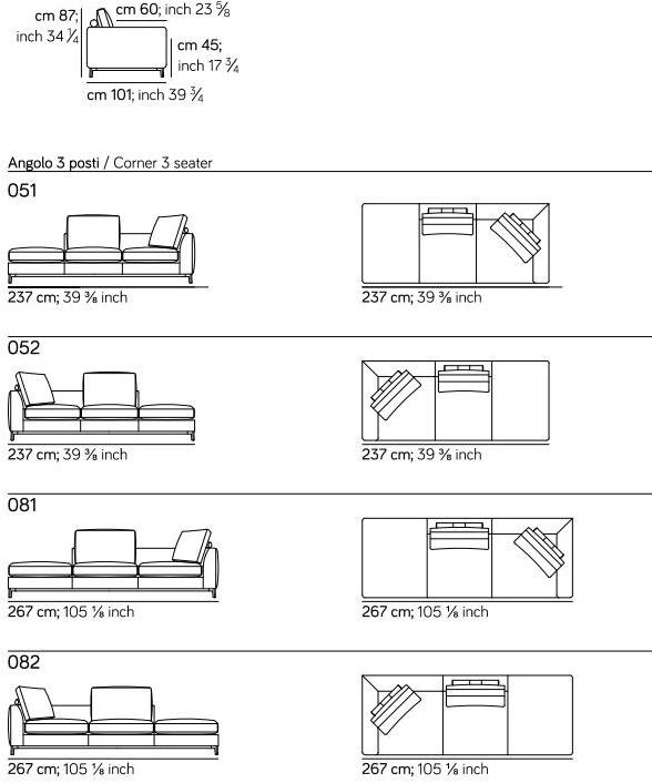AMURA Угловой диван в ткани Dorsey Am023.031+052 - Вид №12