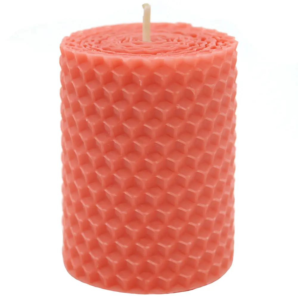 Свеча вощинная цилиндр розовая 5x6.5 см EVIS STLM-2164812