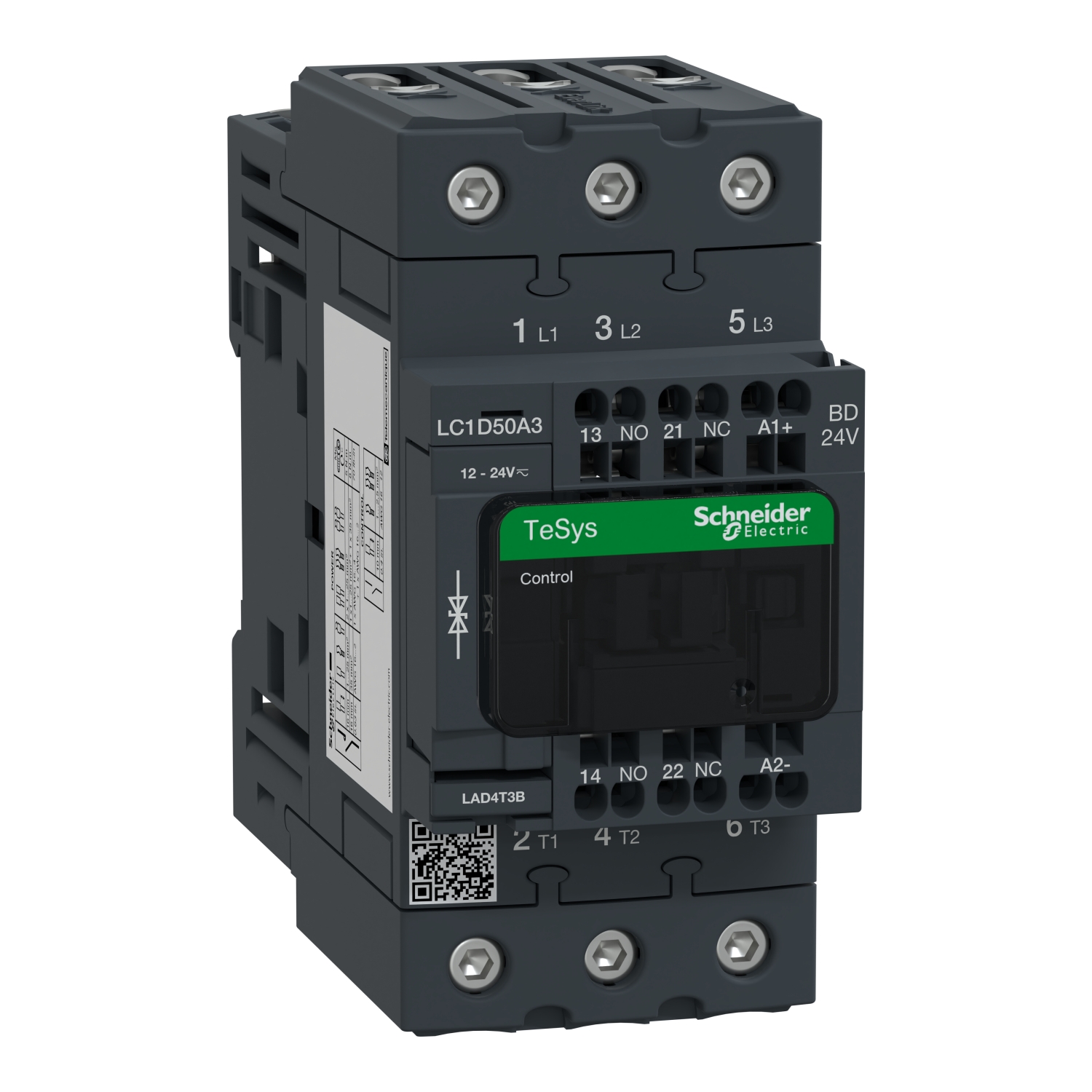 LC1D50A3BD Контактор LC1D EVERLINK 3P 80А 440/24В DC 22кВт Schneider Electric TeSys 