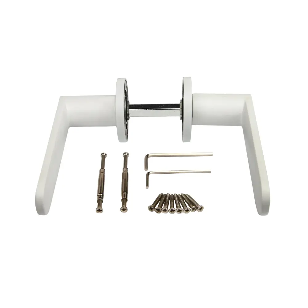 Дверная ручка на розетке KREAFORTA Шуя без запирания цвет белый STLM-2114827 - Вид №2