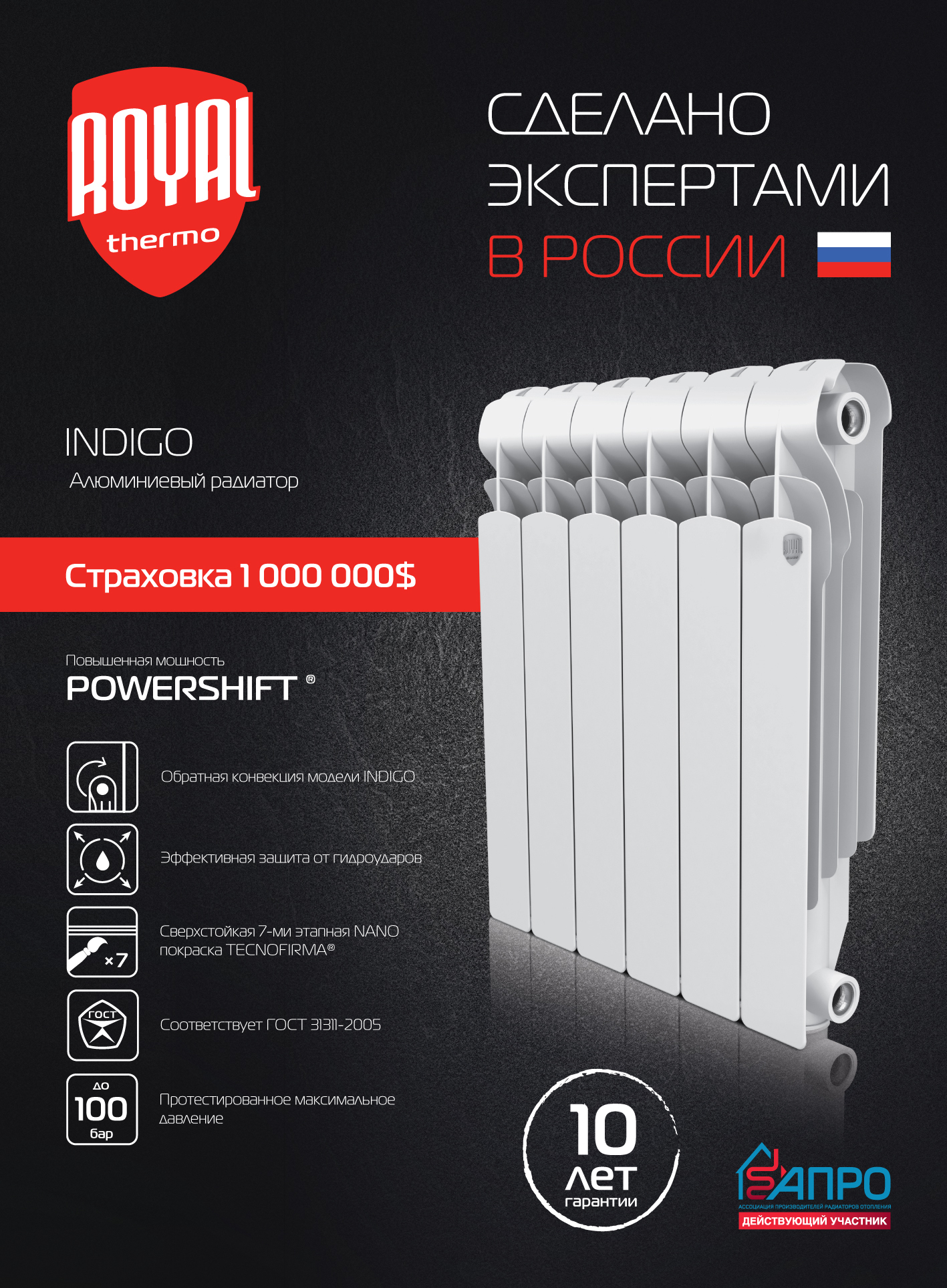 Алюминиевый радиатор Royal Thermo Indigo 500 - 6 секций sun-id-645984 - Вид №1