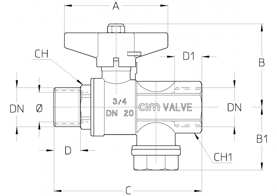 CIMBERIO CIM 620MA 1 Шаровой кран с фильтром серии T12 CIM 620MA  - Вид №1