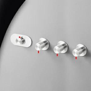 Термостат для душа глянцевая сталь с красной ручкой Toki Radomonte TKI56LCIL25