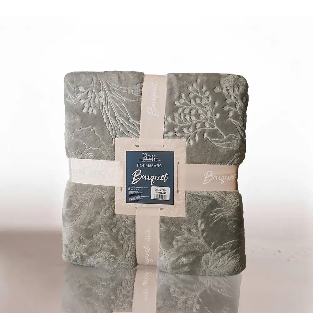 Покрывало Bouquet 240x260 см велсофт цвет серый Santreyd STLM-2104940 - Вид №4
