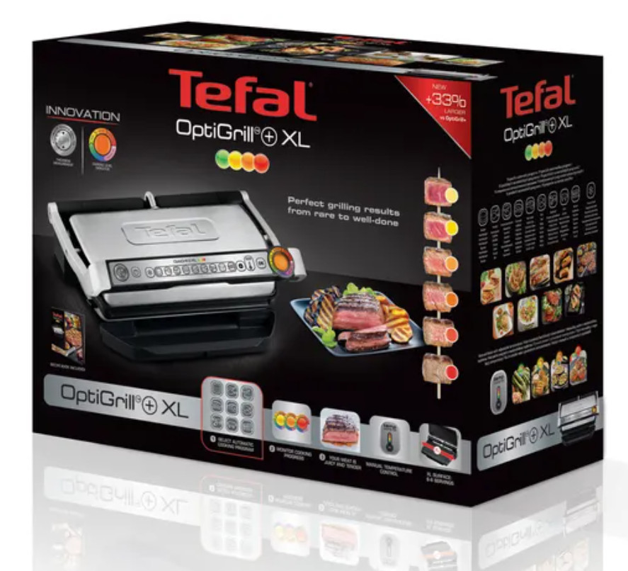 5472615 Гриль Tefal Optigrill+ XL GC722D34 серебристый STDN-0089211 - Вид №5