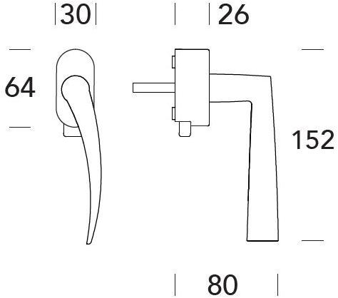 Reguitti Оконная ручка из латуни dk на розе Apri A121dk07550 - Вид №1