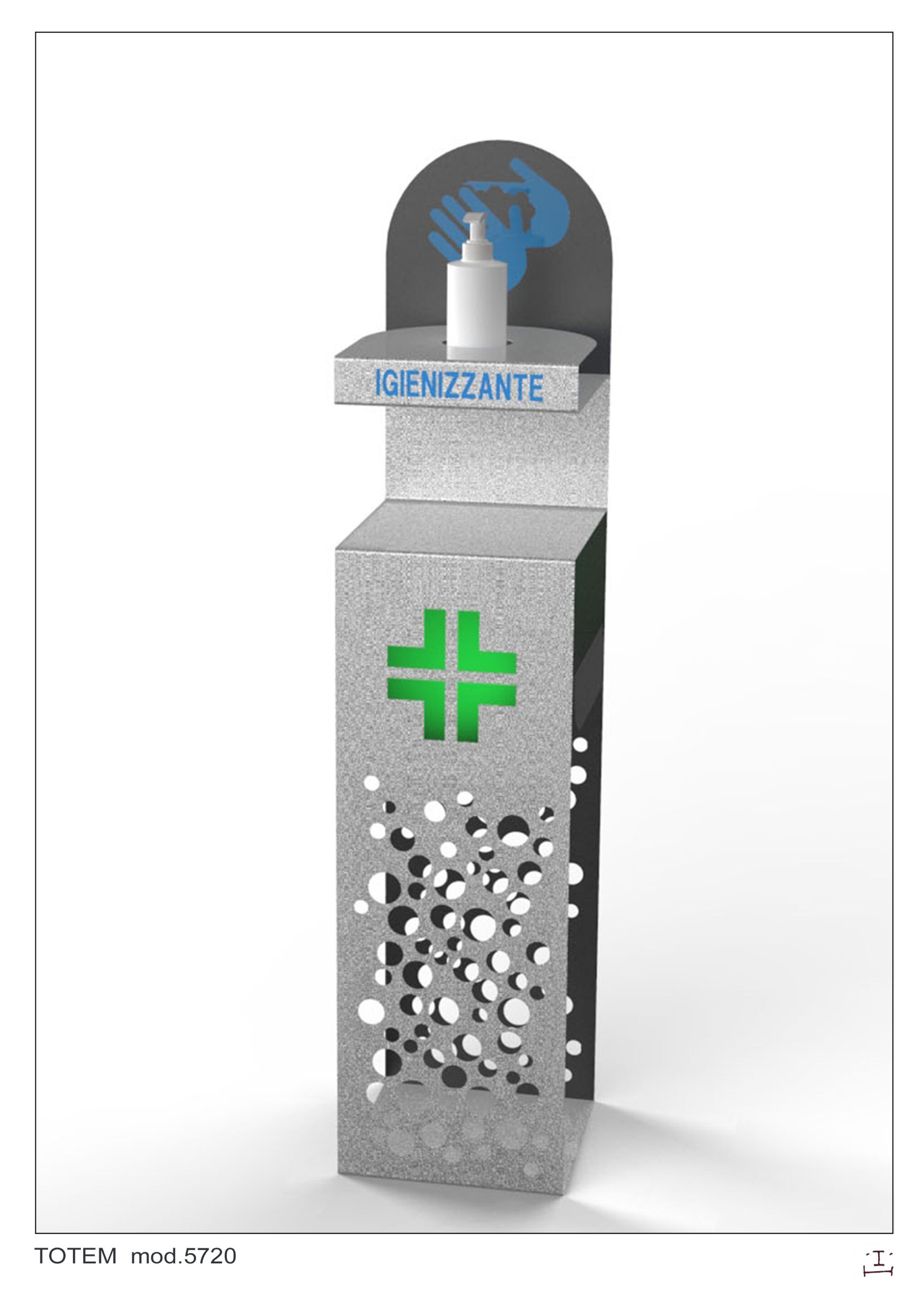 Металлический дезинфицирующий дозатор геля CITYSì SANISTAND ARCH-00123641 - Вид №7