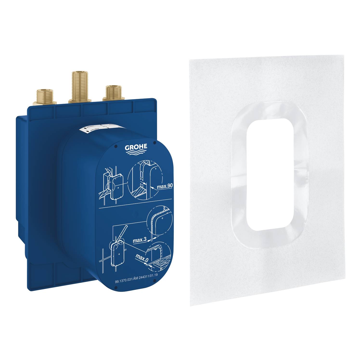 Термостатический смеситель для душа GROHE Eurosmart Cosmopolitan E, встраиваемый механизм, хром (36458000) - Вид №2