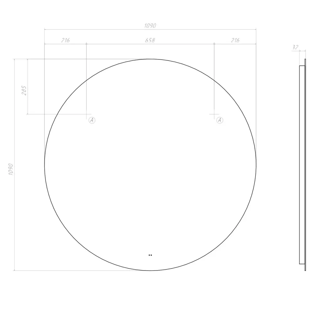 Зеркало VIGO Moss Classic LED круглое с энергосберегающей подсветкой 110 см 84005341 STLM-0046060 - Вид №7