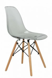 Стул с деревянными ножками прозрачный серый Eames BRADEX HOME  00-3973900 Прозрачный;серый