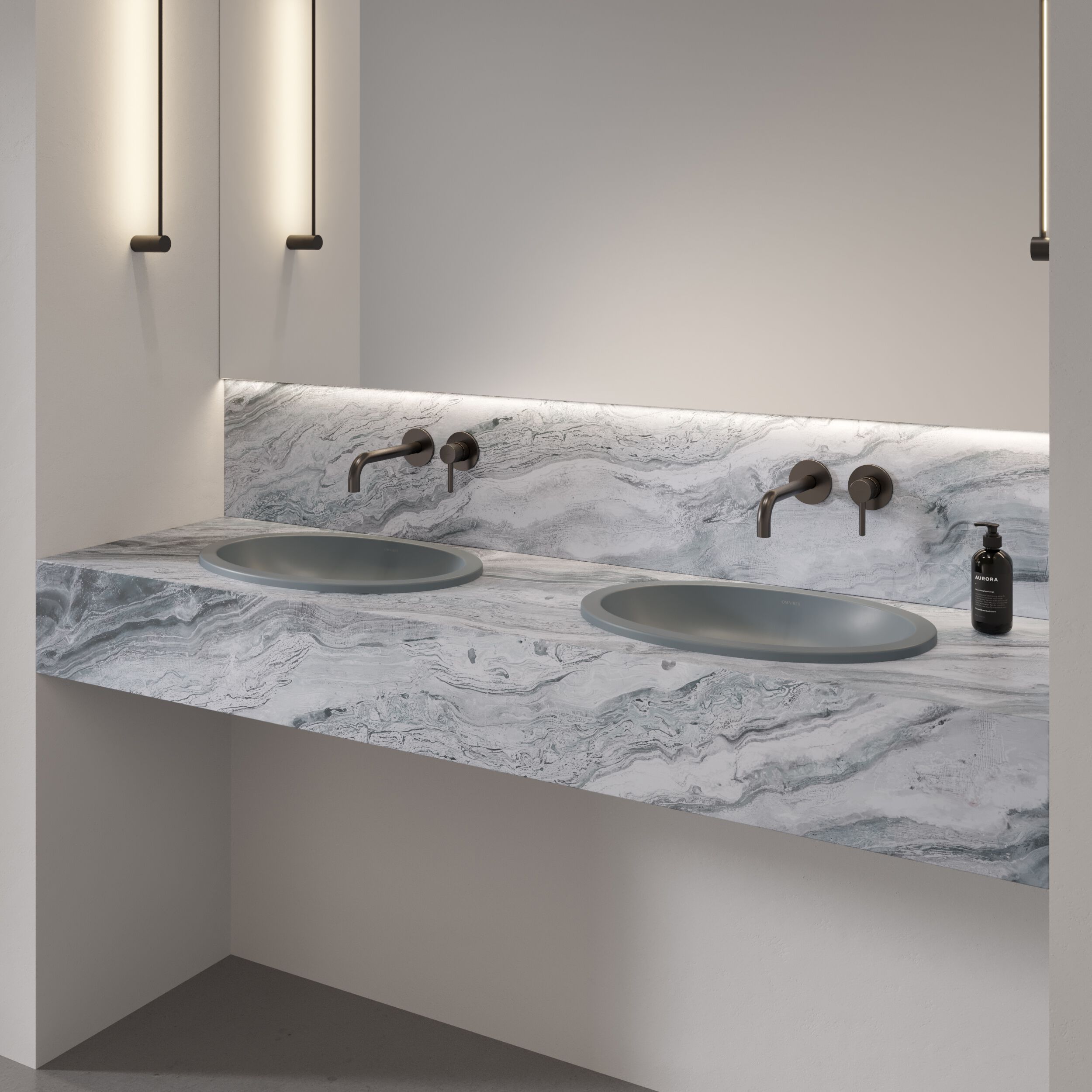 Встраиваемый умывальник из Овального композитного материала OMNIRES SHELL M+ SHELLUP ARCH-00152537 - Вид №33