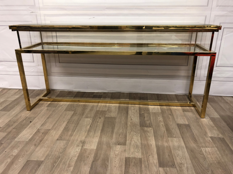 Консоль металлическая, бронза со стеклянным ящиком Harvey от Eichholtz EICHHOLTZ EICHHOLTZ 060954 Бронза;прозрачный  - Вид №4