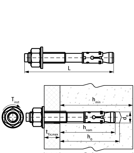 609831081 WTB1 Клиновой анкер анкер для высоких нагрузок в бетоне с трещинами и сейсмических воздействиях walraven  - Вид №1