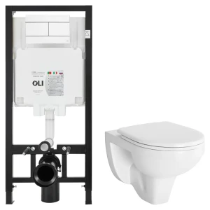 Комплект инсталляции Oli 80 Eco с ободковым унитазом Damixa Jupiter