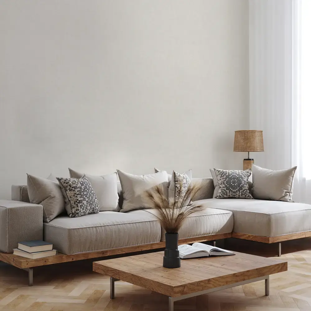 Обои флизелиновые KREAFORTA Linen бежевые 1.06 м 77022-12 STLM-2140399 - Вид №3