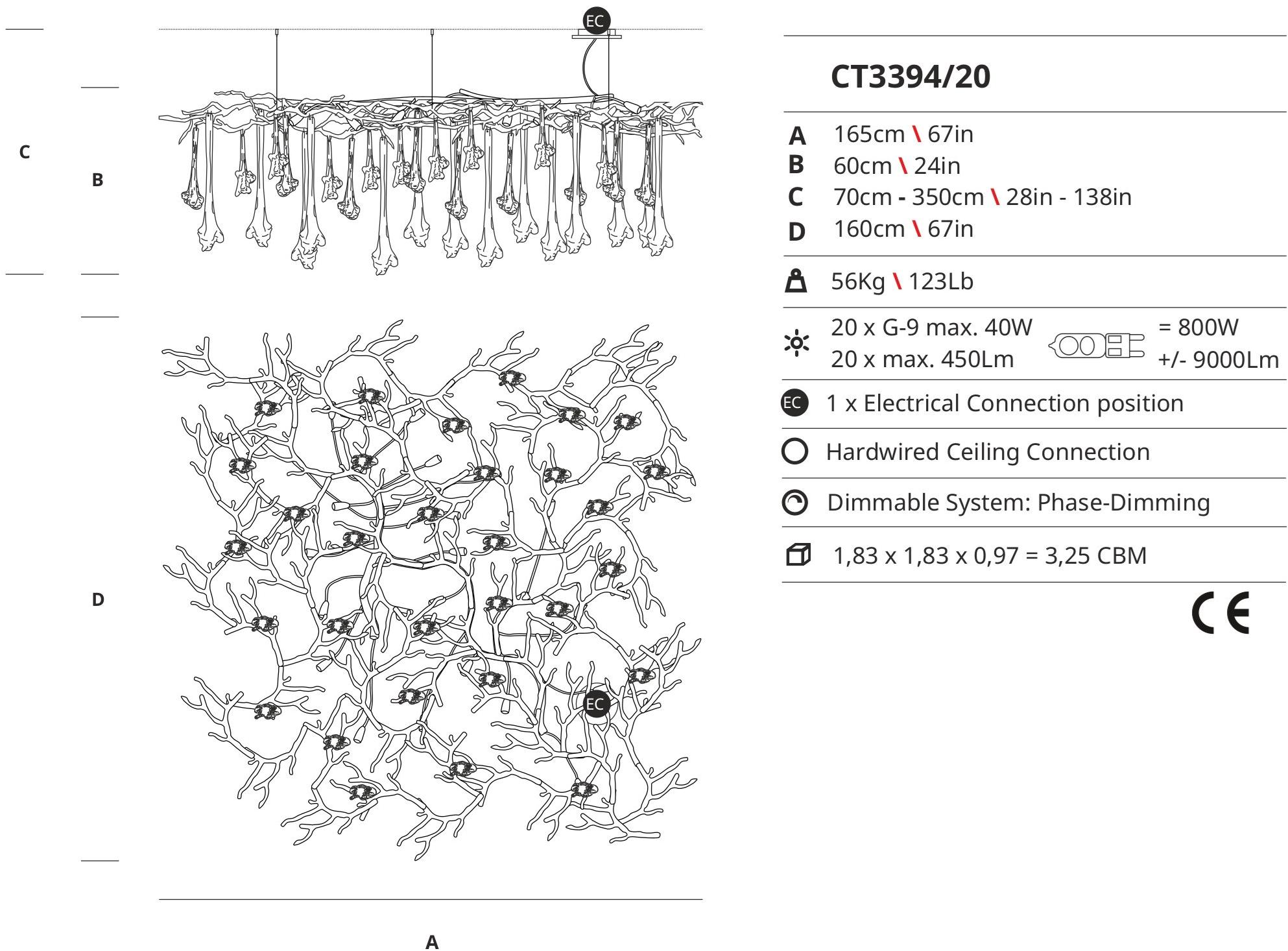 Serip Подвесной светильник из бронзы ручной работы Coral Ct3394/20 - Вид №1