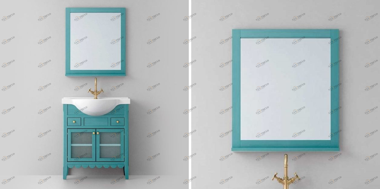 Avila Dos Зеркало COUNTRY в раме с полкой 70x80 Color 29 COLONIAL COUNTRY MIRRORS 2900466N29