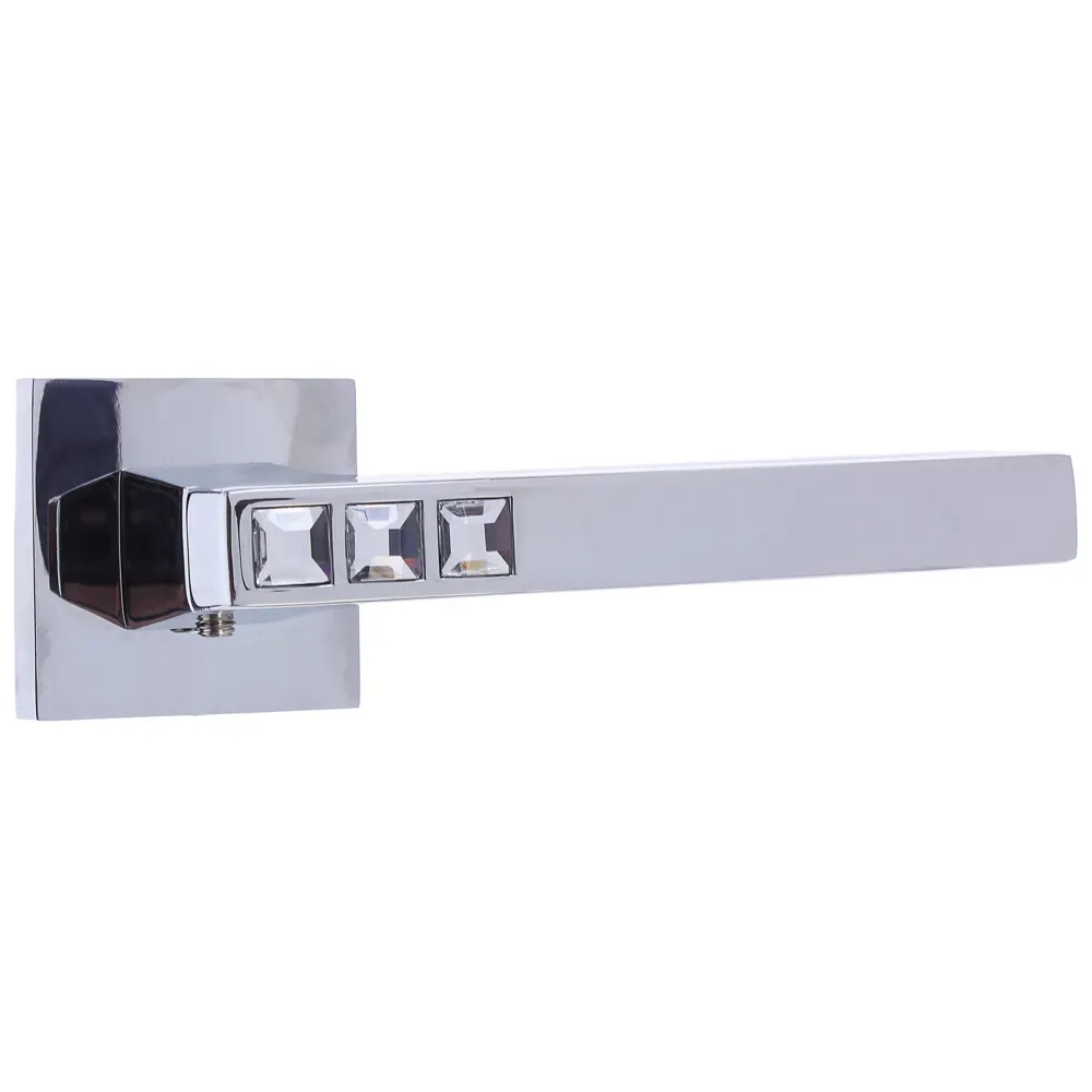 Ручка дверная на розетке CRYSTAL FLASH DM/HD CP-8, цвет хром FUARO STLM-2111670