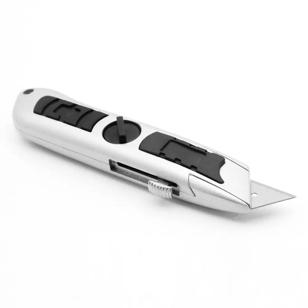 Нож строительный Vira Quick-Open алюминиевый корпус трапециевидное лезвие 19 мм STLM-2156605 - Вид №1