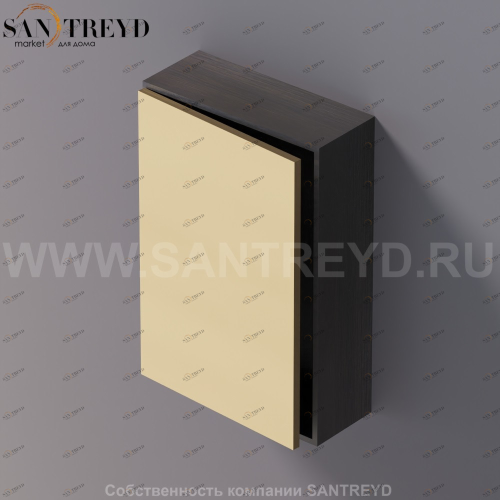 LIFT Модульный шкаф 60 см с левой дверью на доводчиках. Модули могут располагаться горизонтально и вертикально. Отделка: темный дуб и бронза. AMOB051NRRWSX Agape