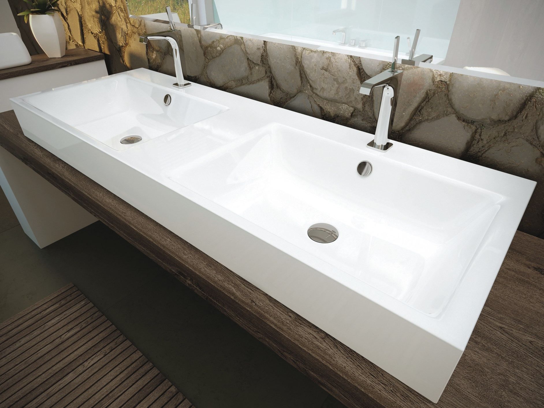 Двойная столешница из эмалированной стали KALDEWEI чистый ARCH-00131124