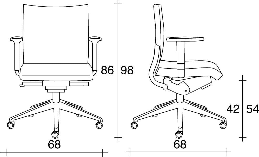 Кожаное офисное кресло с колесами и подлокотниками с 5 спицами TALIN Avia ARCH-00056829 - Вид №2