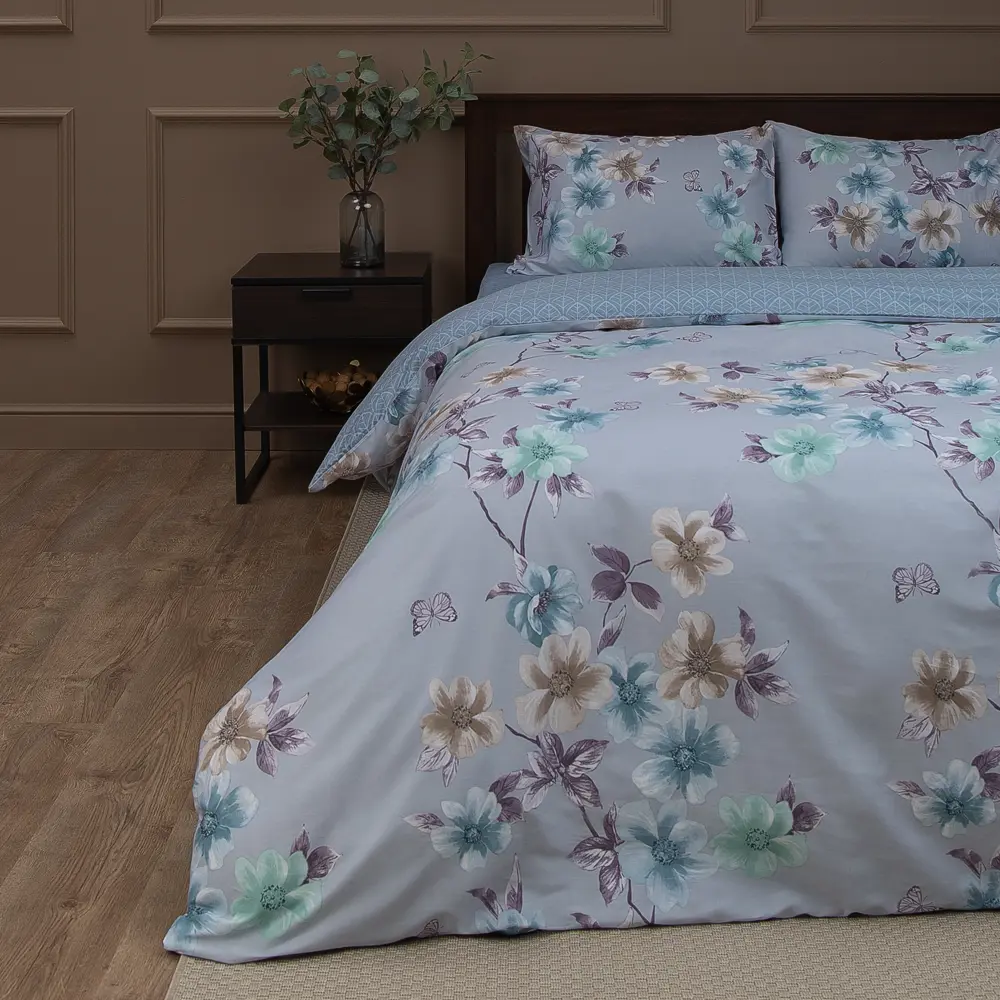 Комплект постельного белья Eclair Флоренс двуспальный сатин разноцветный STLM-2079752 - Вид №4