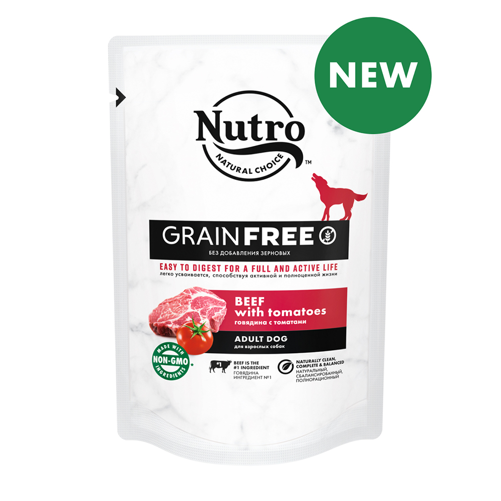 ПР0059459 Корм для собак Говядина с томатами пауч 85г NUTRO  - Вид №1