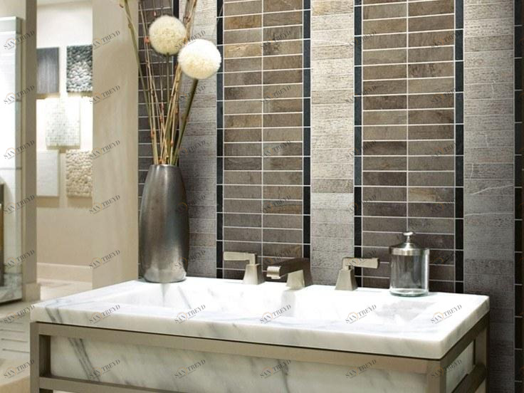 Ideamarmo Мозаика из сланца и камня фоссена Strip Stp 401