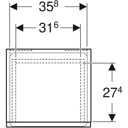 501.921.01.1 Шкафчик Geberit Renova Plan однодверный с одним выдвижным ящиком Geberit  - Вид №2