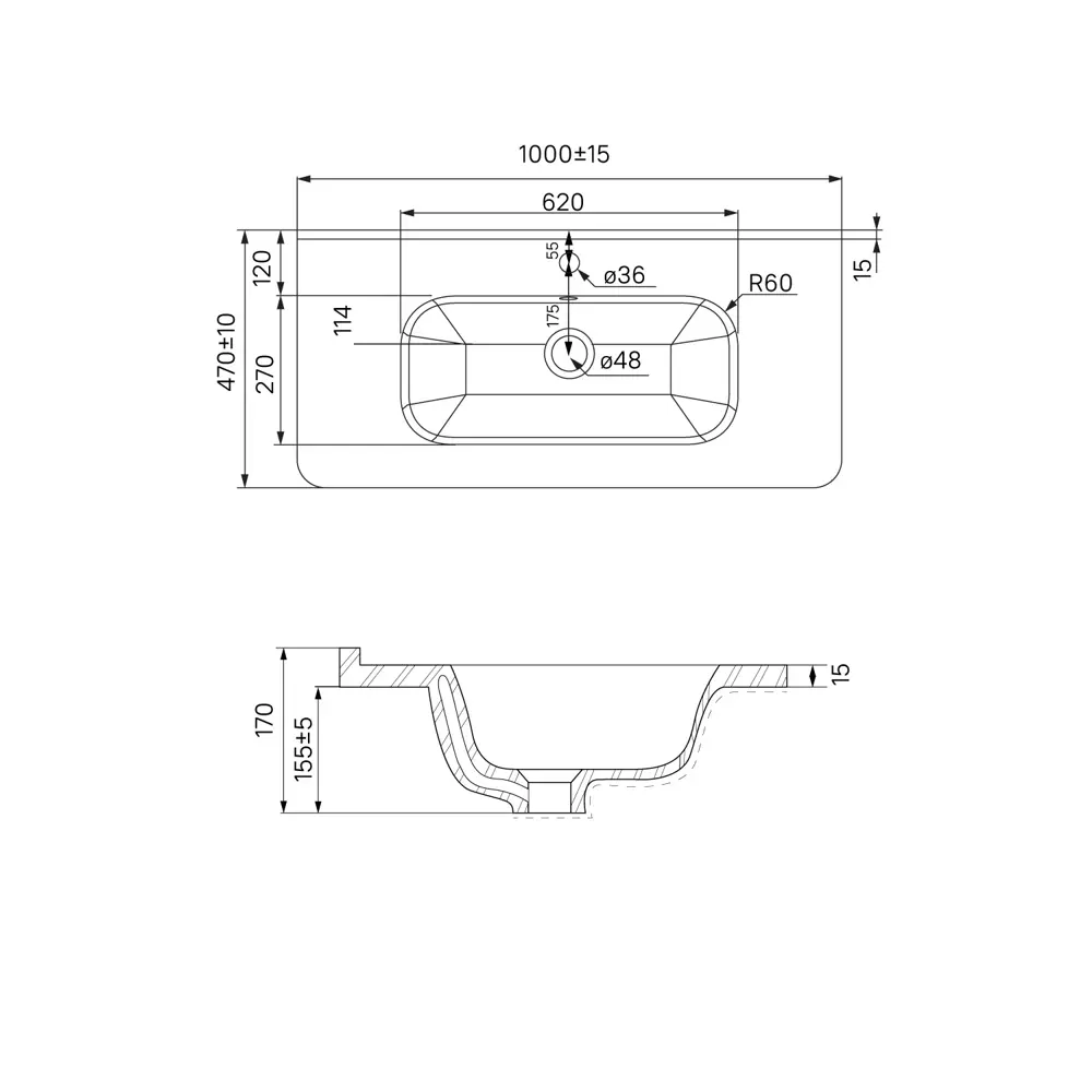 Раковина накладная Iddis Lahta LAH1000i28 100 см STLM-2009643 - Вид №3