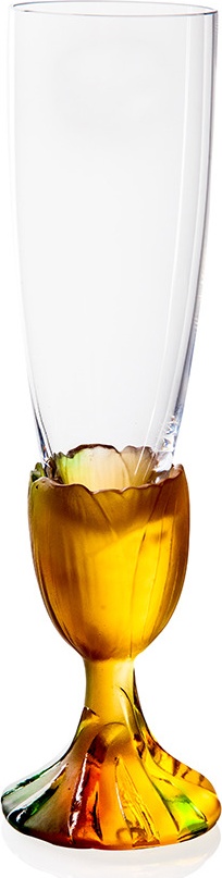 10533827 Cristal de Paris Ваза Cristal de Paris "Тюльпаны" 22см (янтарная) Хрусталь 