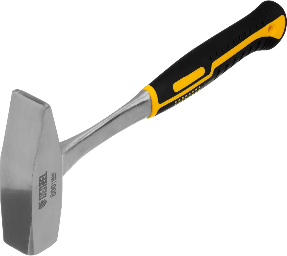 Молоток слесарный DENZEL с прорезиненной рукояткой 800 г 89365363