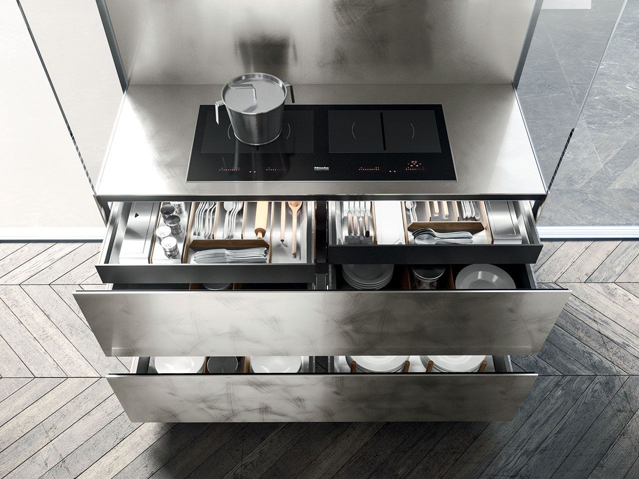 Встроенная кухня со встроенными ручками Arrital Ak_04 ARCH-00035930 - Вид №5