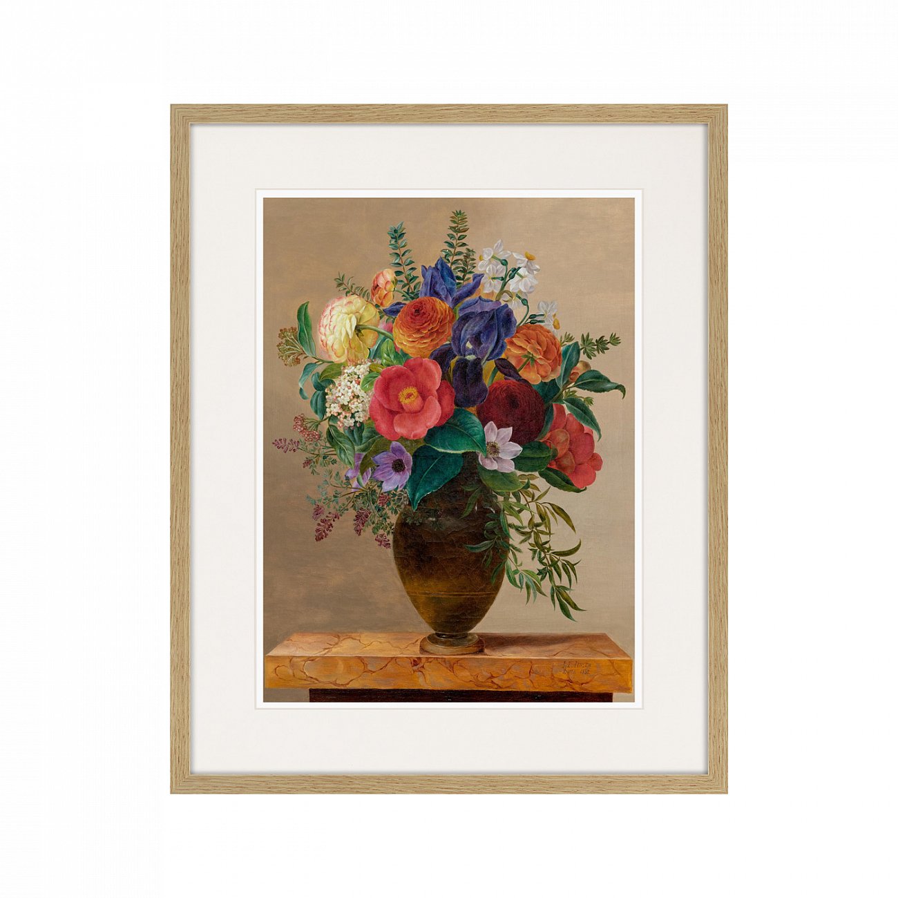 Картина в раме 52х42 см Summer flowers in a vase, 1835г. КАРТИНЫ В КВАРТИРУ  264544 Коричневый;красный;разноцветный  - Вид №1