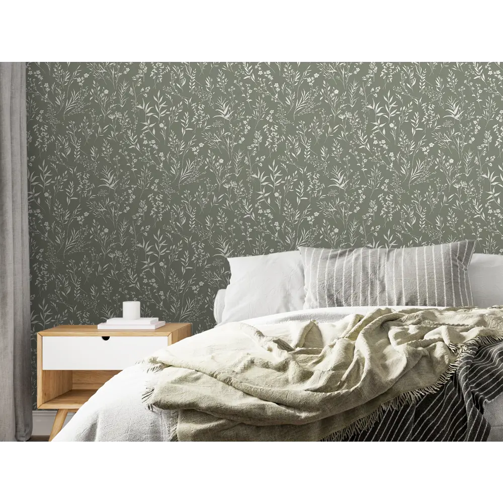 Victoria Stenova Lavanda - флизелиновые обои с растительным узором в зелёных тонах 89400061 STLM-1572554 - Вид №4