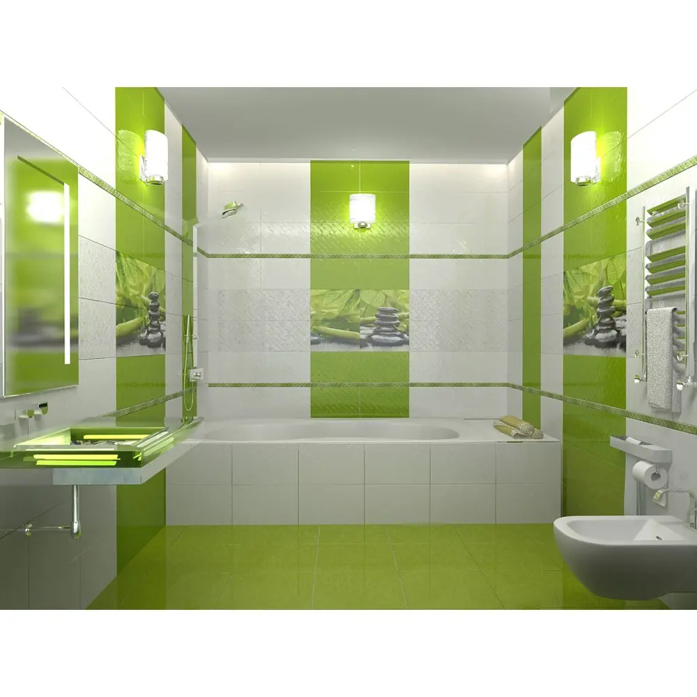 Плитка настенная Golden Tile «Relax» 25х40 см 1.5 м2 цвет зелёный 16268589 STLM-2065805  - Вид №1