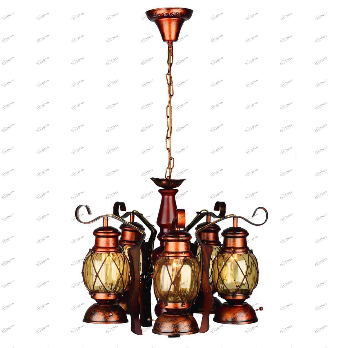 Подвесная люстра Omnilux OML-58303-05 OMNILUX ДИЗАЙНЕРСКИЕ 184645 Коричневый 