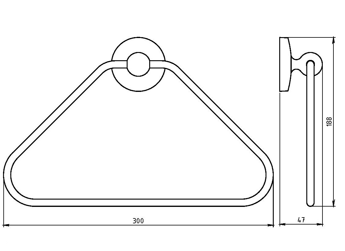 Полотенцедержатель трапецевидный Novaservis  Metalia 1 6103.0 хром 61030 - Вид №1